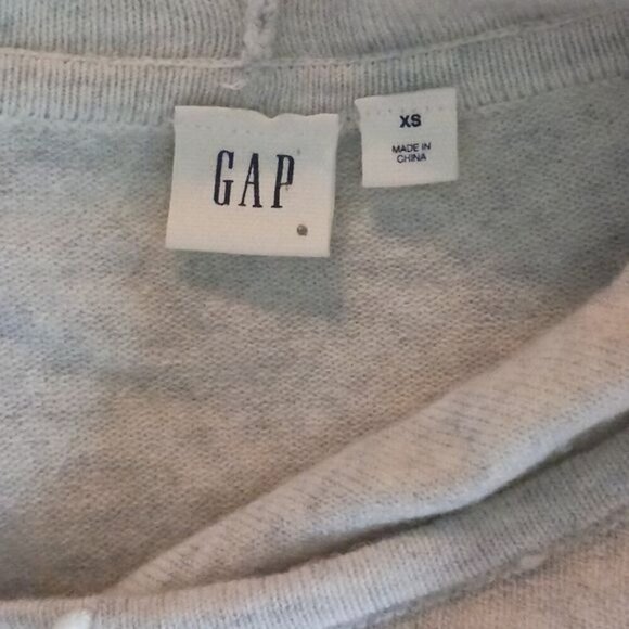 GAP Womens XS Gray Wool Zip Up Hoodie Sweater Long Sleeve Knit Cardigan - Picture 5 of 6